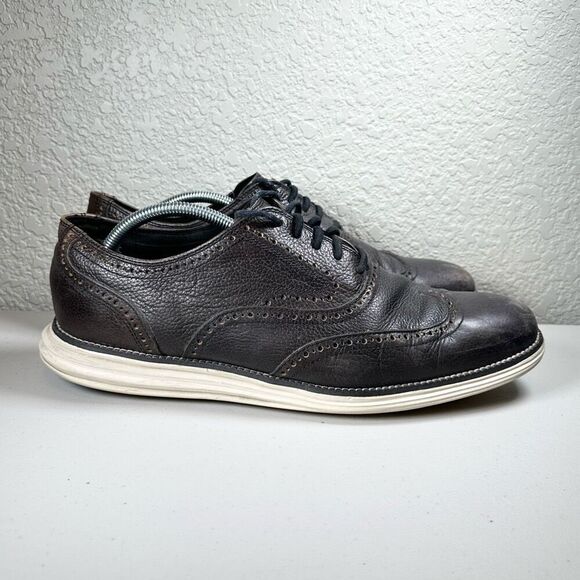 Cole Haan Mens 12 Original Grand Fashion Sneakers Brown Leather Lace Up Wingtip main image 5